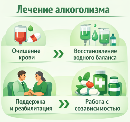 лечение алкоголизма в Кувандыке этапы